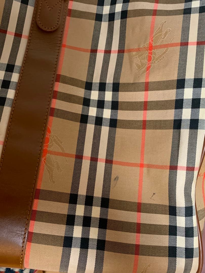 90s バーバリー ボストンバッグ ノバチェック シャドーホース大容量