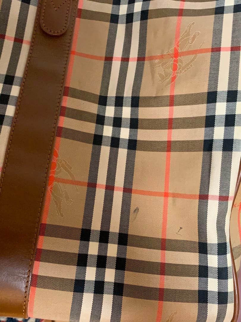 90s バーバリー ボストンバッグ ノバチェック シャドーホース大容量