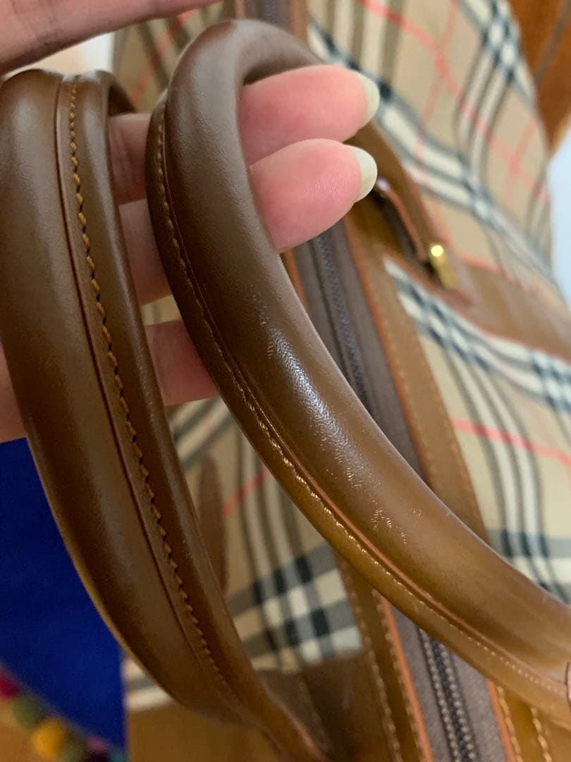 90s バーバリー ボストンバッグ ノバチェック シャドーホース大容量