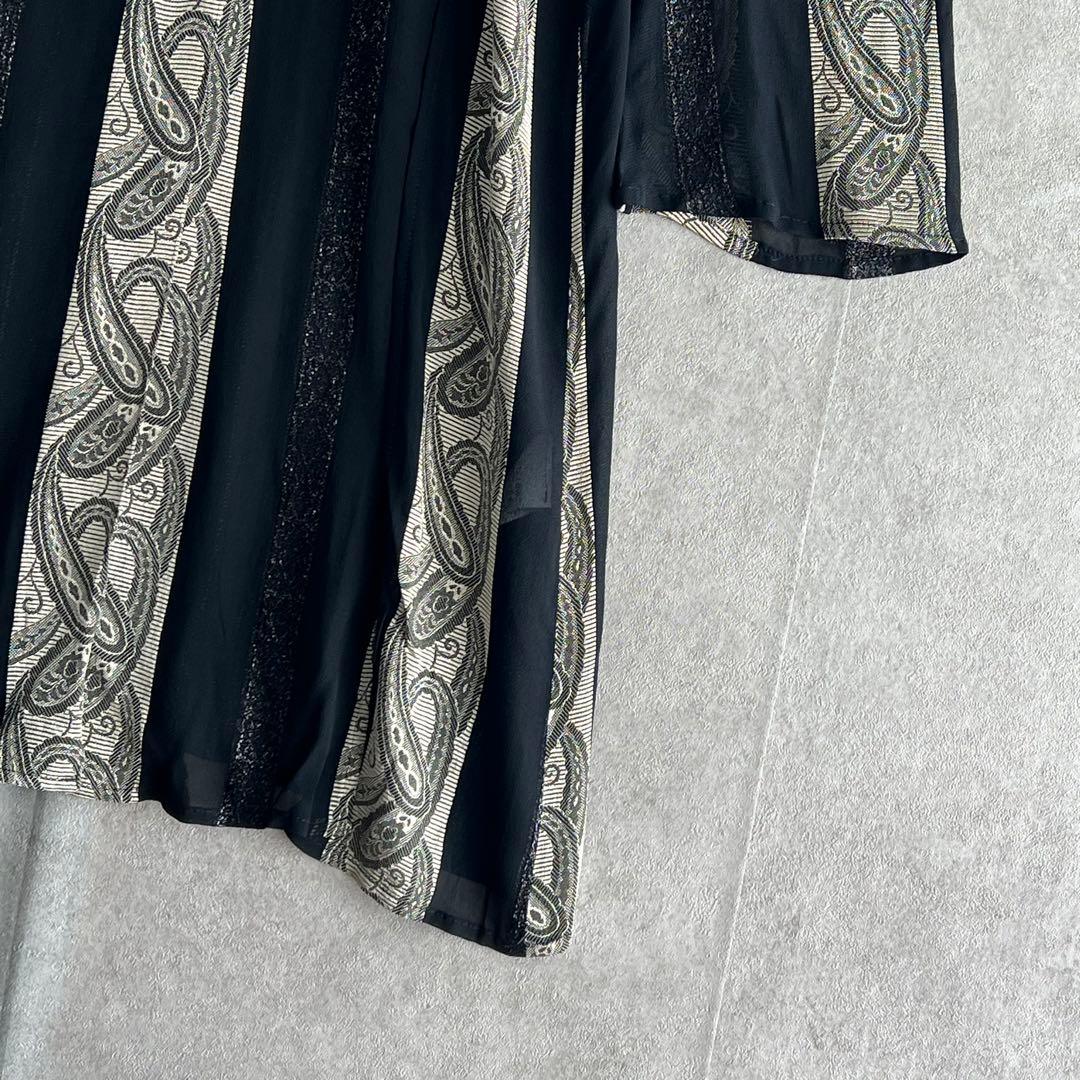 伊太利屋 イタリヤ（7）デザインレースシャツワンピース スタンドカラー スリット