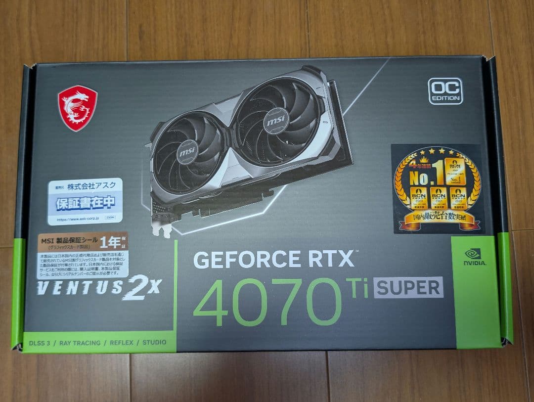 【中古】MSI GeForce RTX 4070Ti SUPER 16G