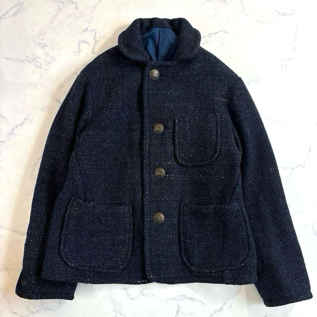 45R インディゴ染め ツイードメルトンのジャケット