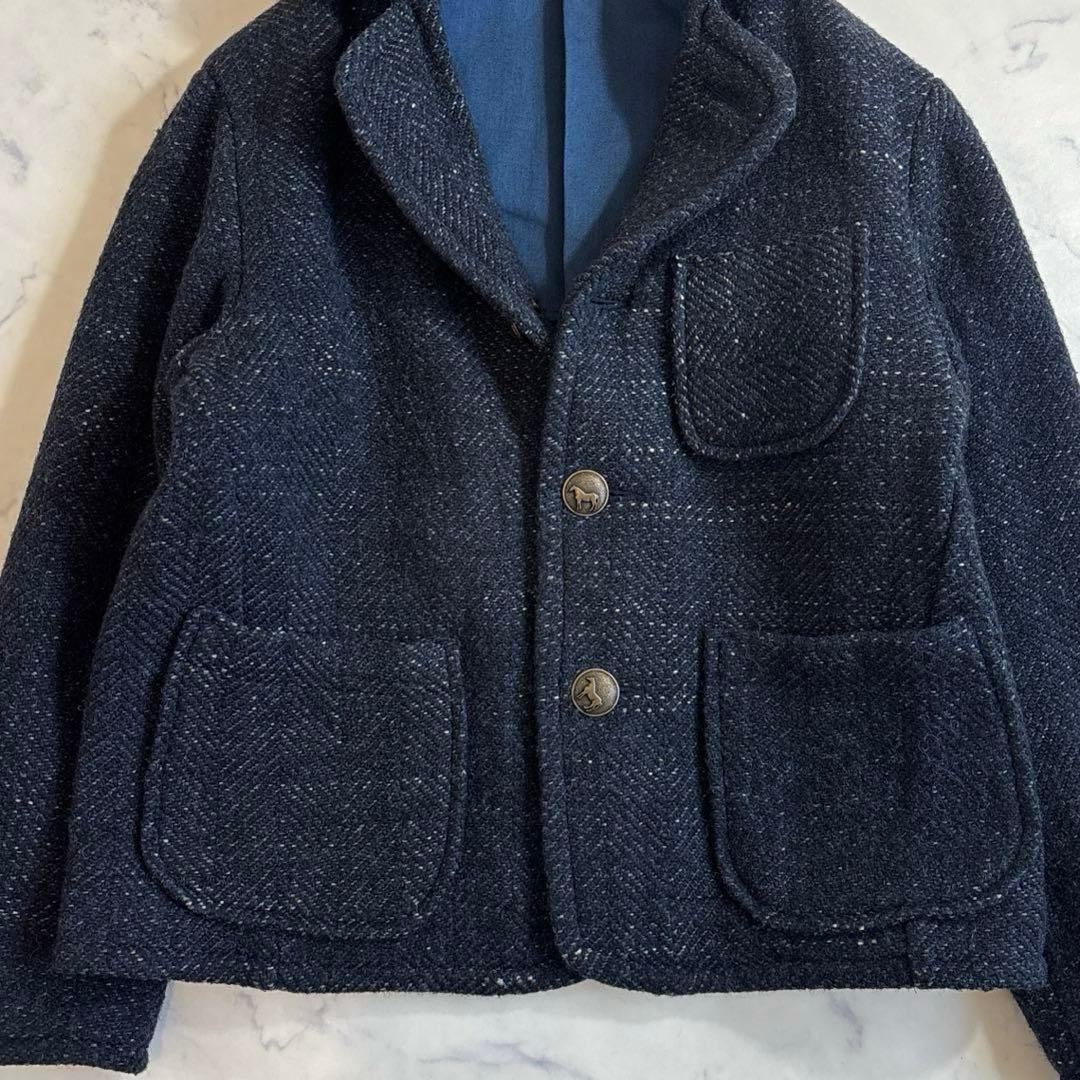 45R インディゴ染め ツイードメルトンのジャケット