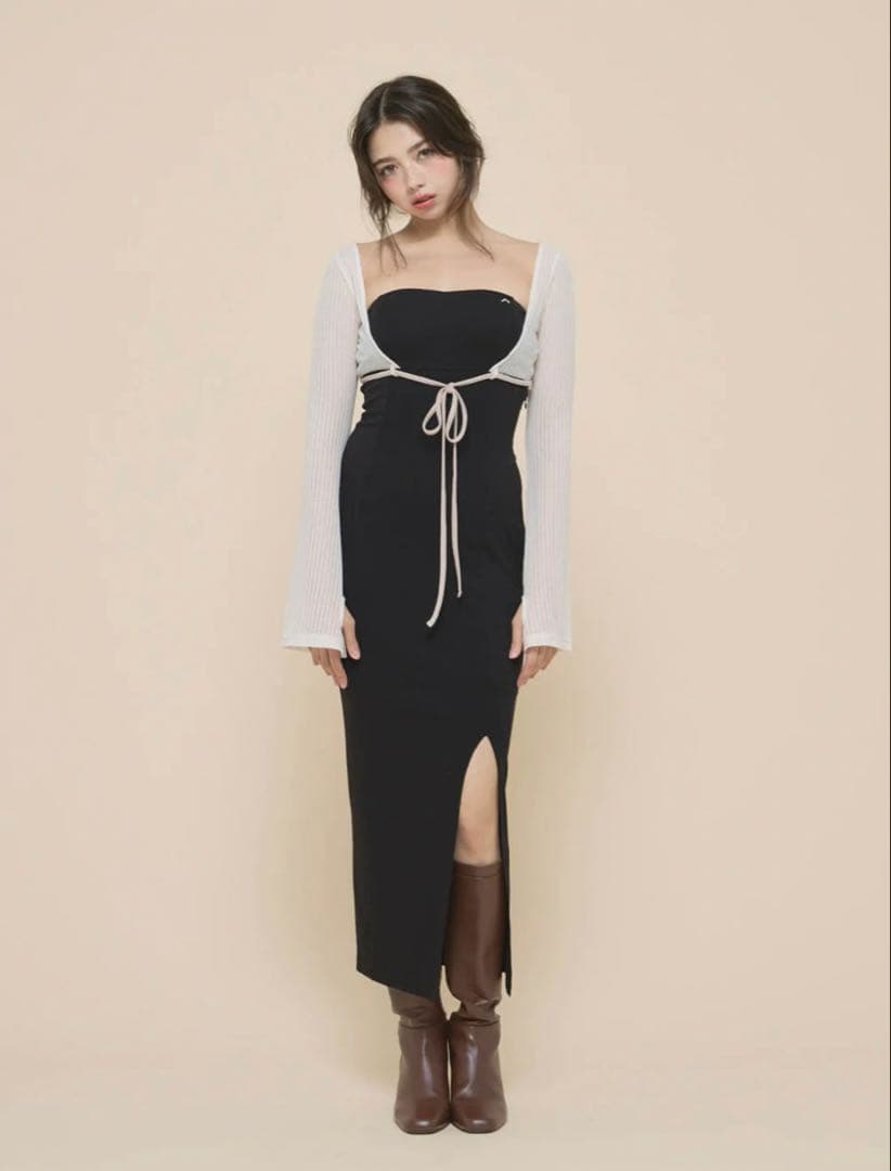 ワンピース Lona ribbon long dress andmary