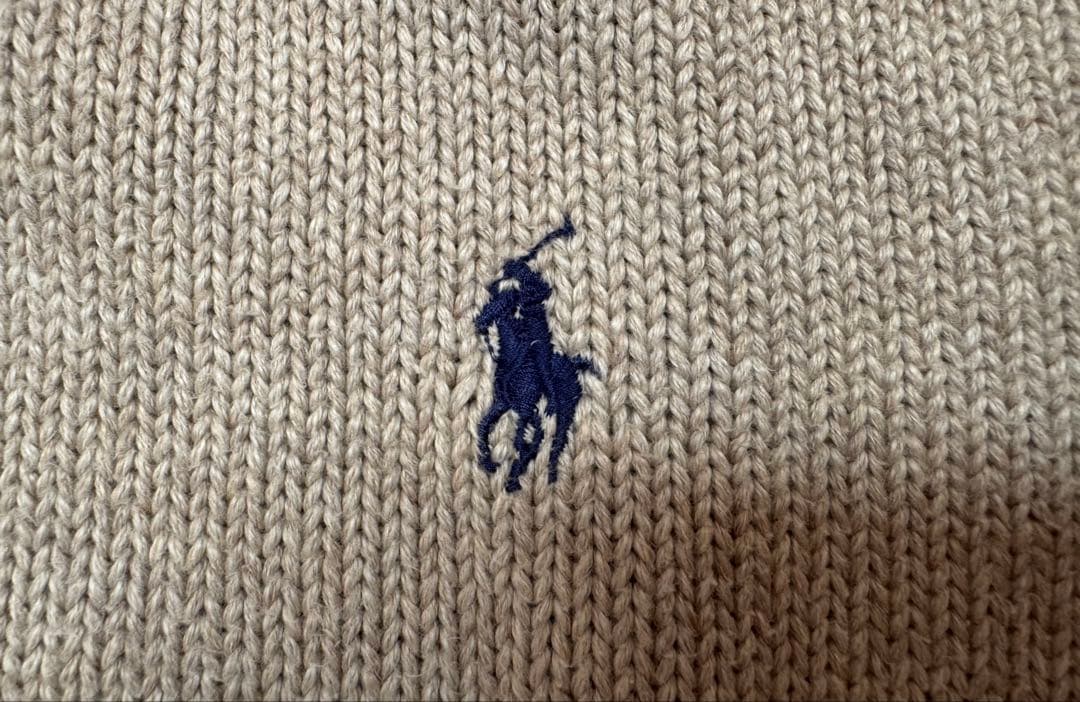ポロバイラルフローレン ハーフジップコットンニット セーター ポニー刺繍 L