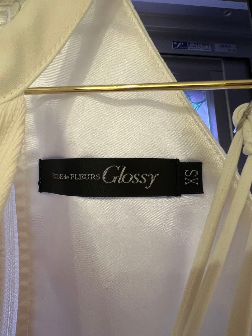 Robe de Fleurs Glossy タイトミニドレス ホワイト XS