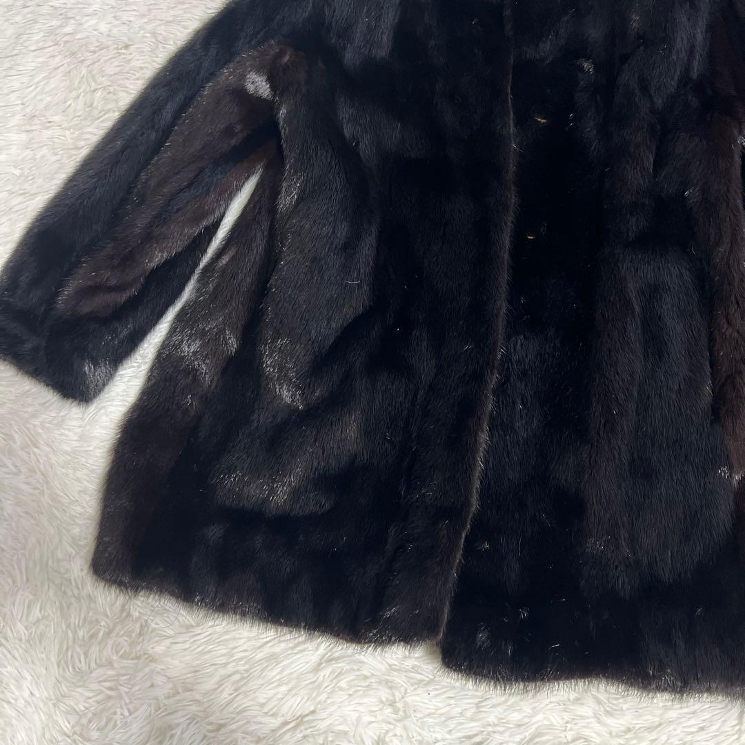 ミンク　レディース11号　 黒 ファーコート