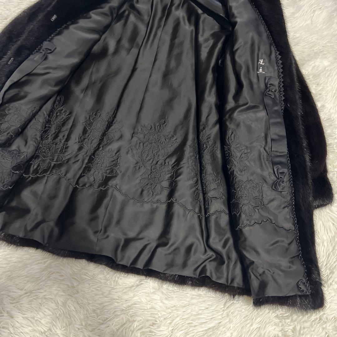 ミンク　レディース11号　 黒 ファーコート