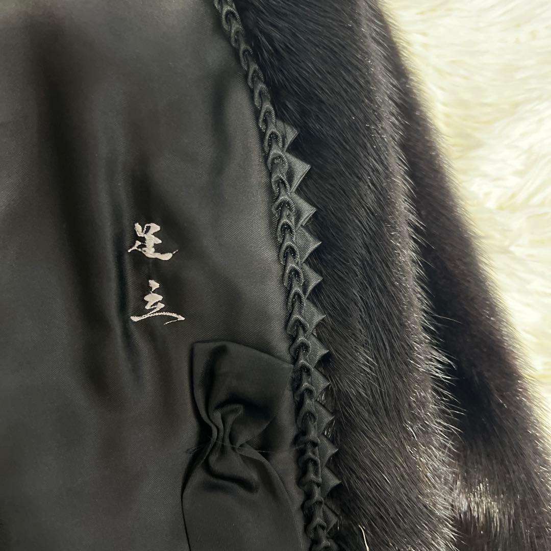 ミンク　レディース11号　 黒 ファーコート