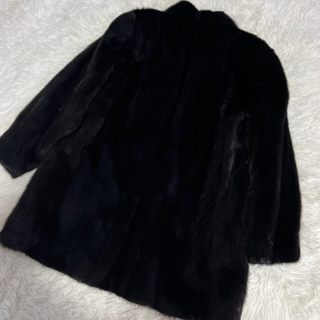 ミンク　レディース11号　 黒 ファーコート