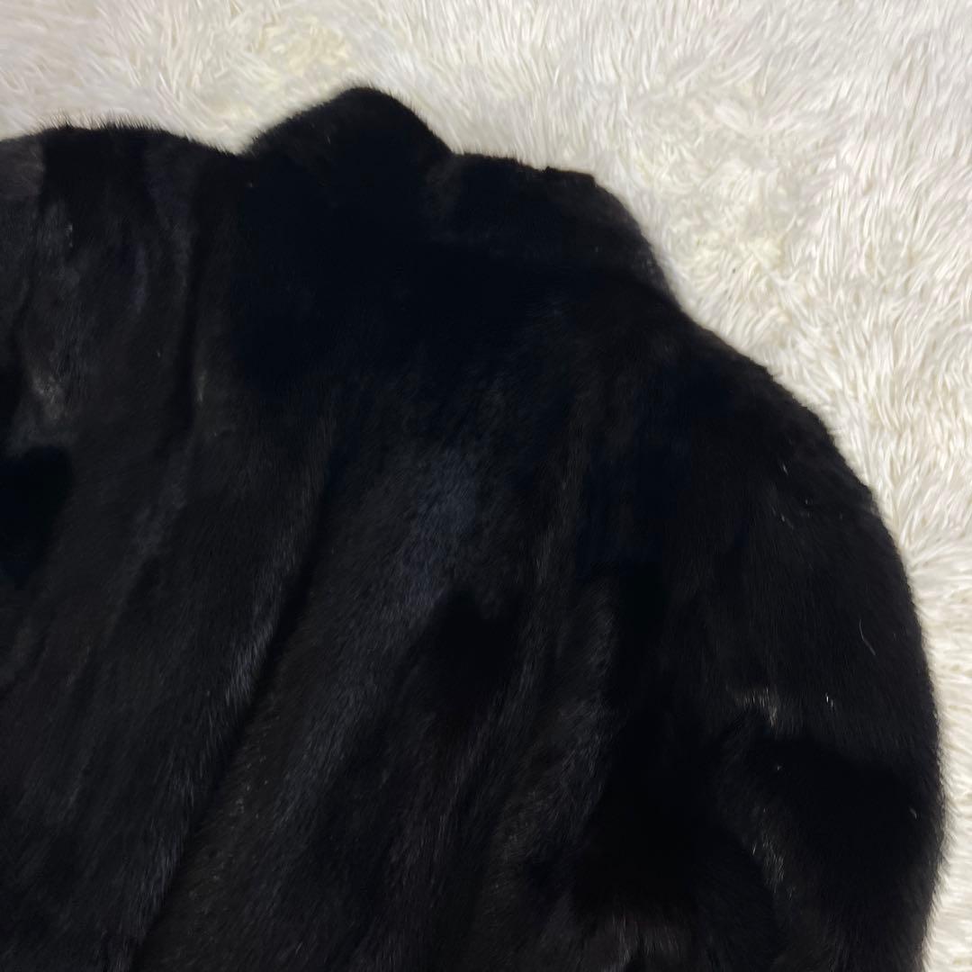 ミンク　レディース11号　 黒 ファーコート