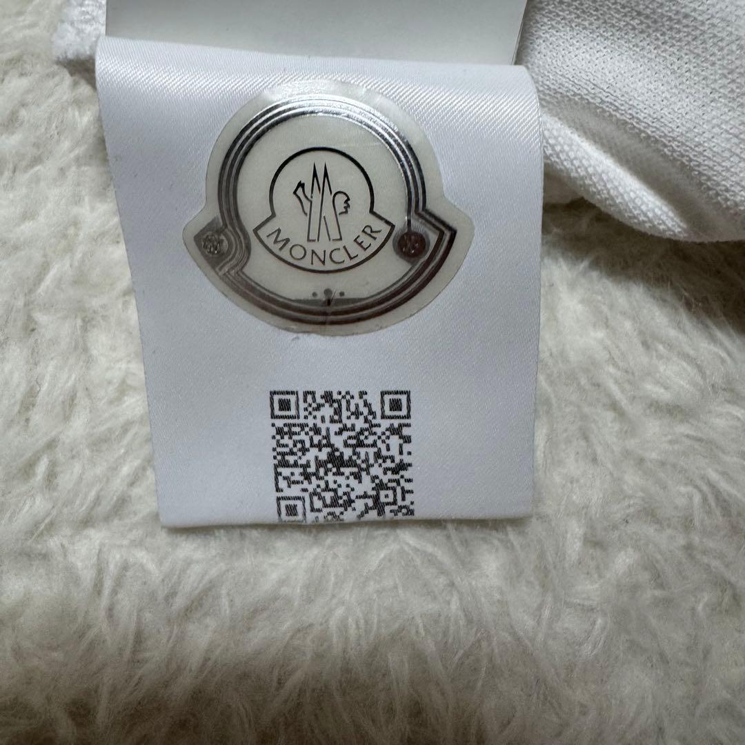 ★美品★ 現行！モンクレール ポロシャツ ロゴワッペン ホワイト ストライプ