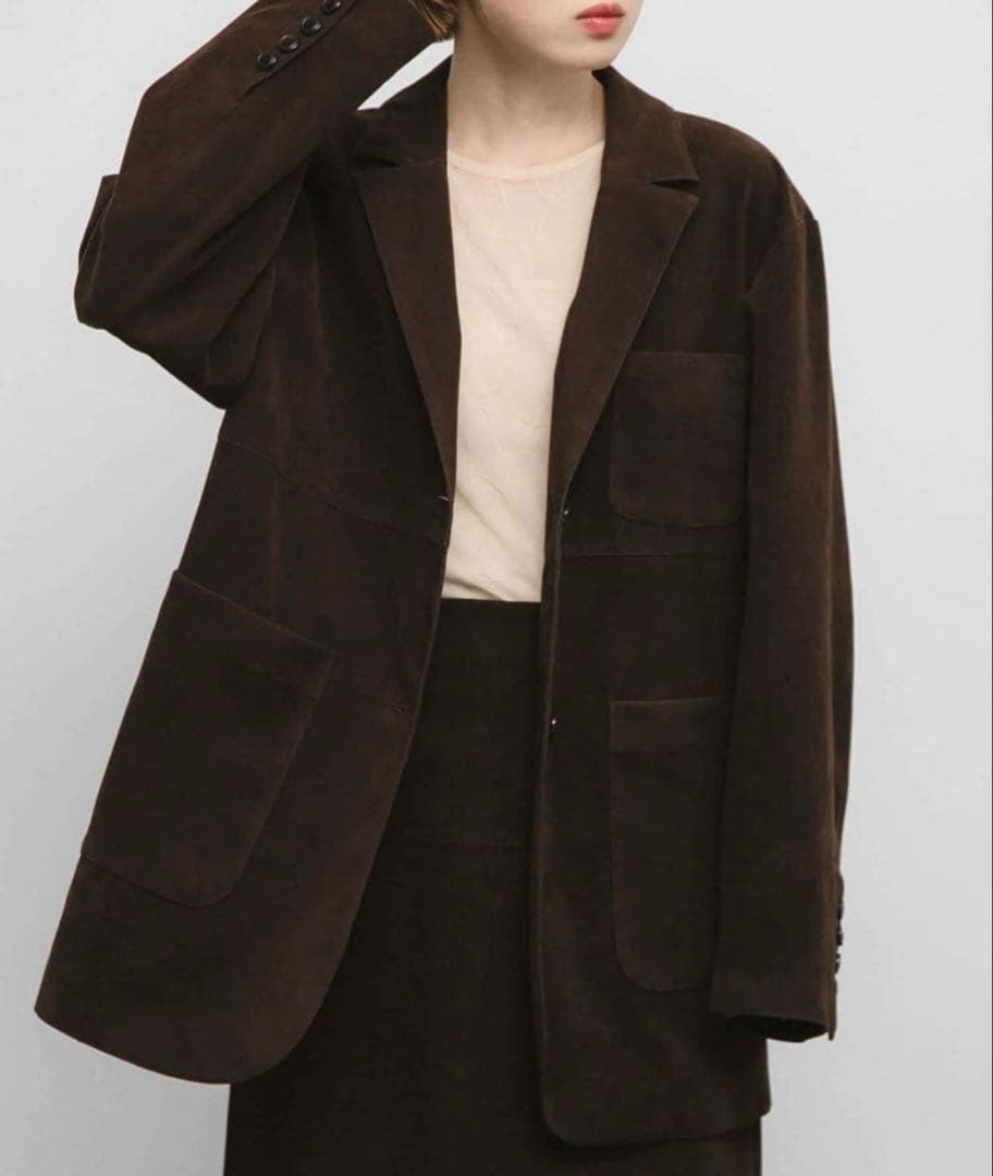 【新品】KBF パッチポケットテーラードジャケット　ダークブラウン