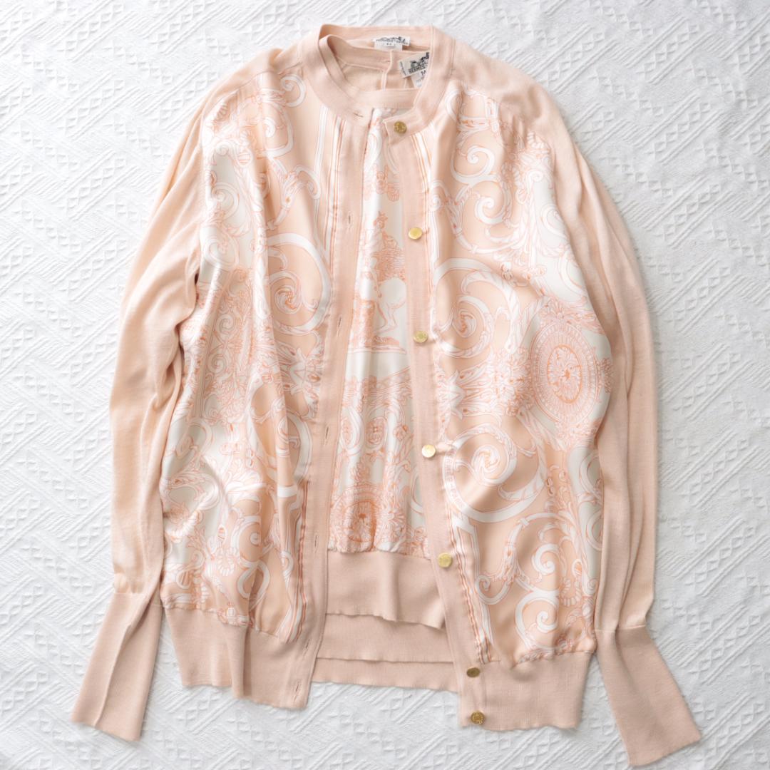 希少アンサンブル！エルメス　ツイルレーヌセットアップ　セリエボタン　カシミア