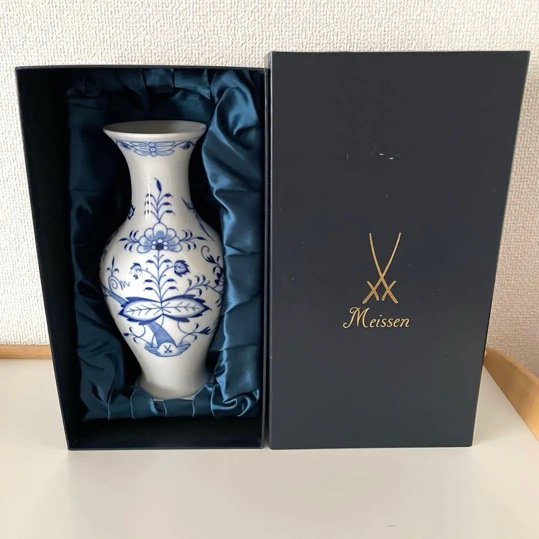 ○綺麗な花瓶○２４cm○箱入り○Meissenマイセン○