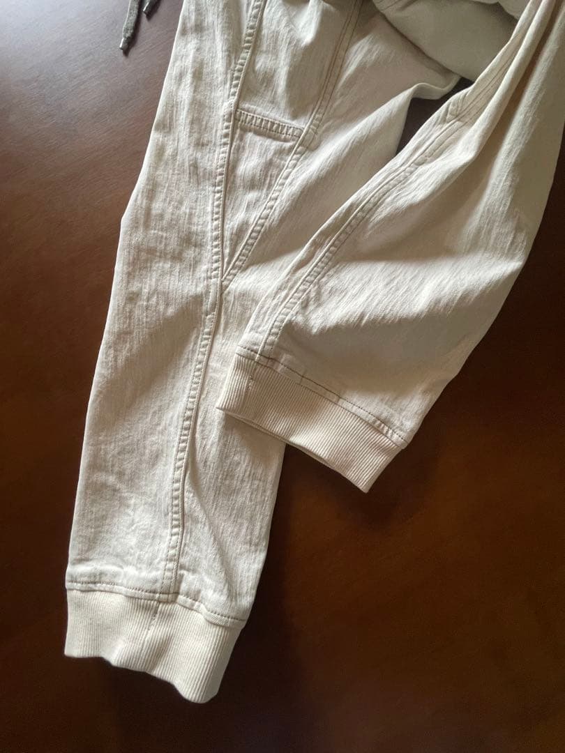 GOHEMPゴーヘンプホワイトパンツ ウエストゴム　裾リブ