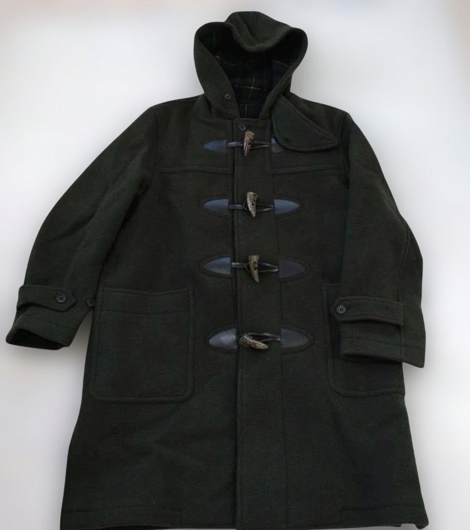 van ダークグリーン ダッフルコート フード付き