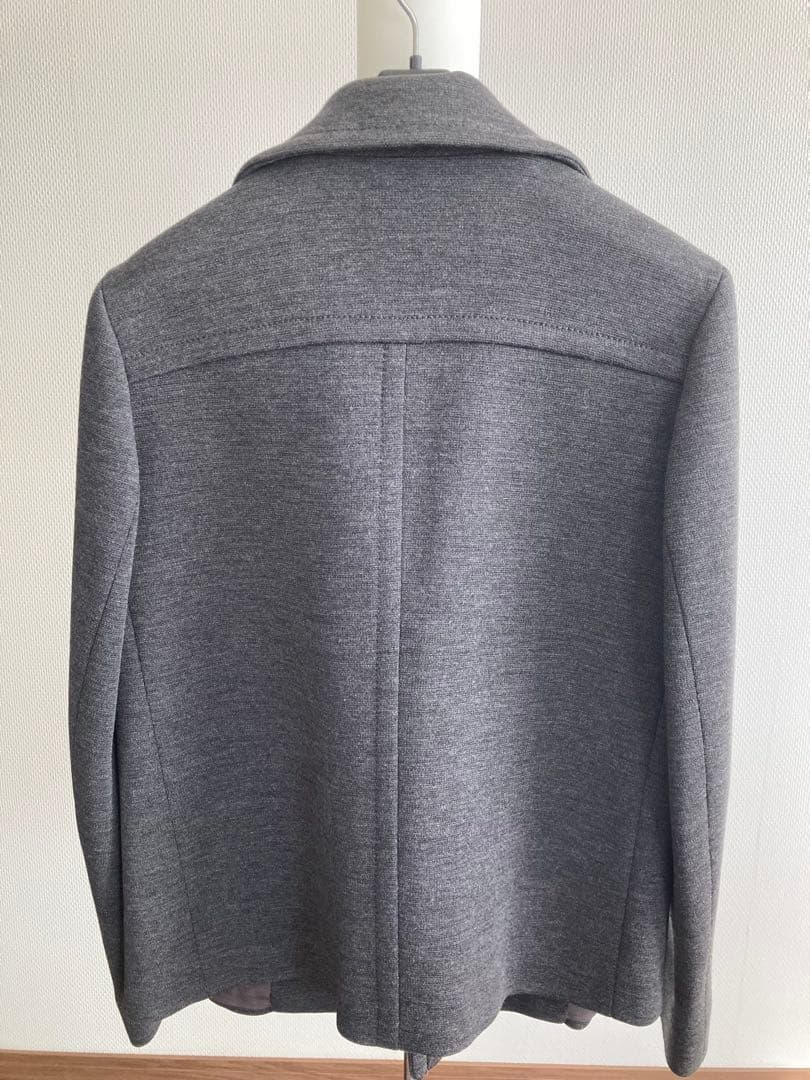 PRADA グレー ダブルブレスト ジャージーテーラードジャケット