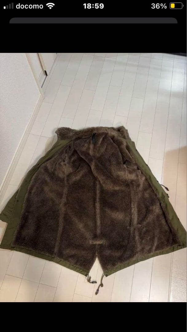 wjk stretch satin M64 ボア モッズコート　L