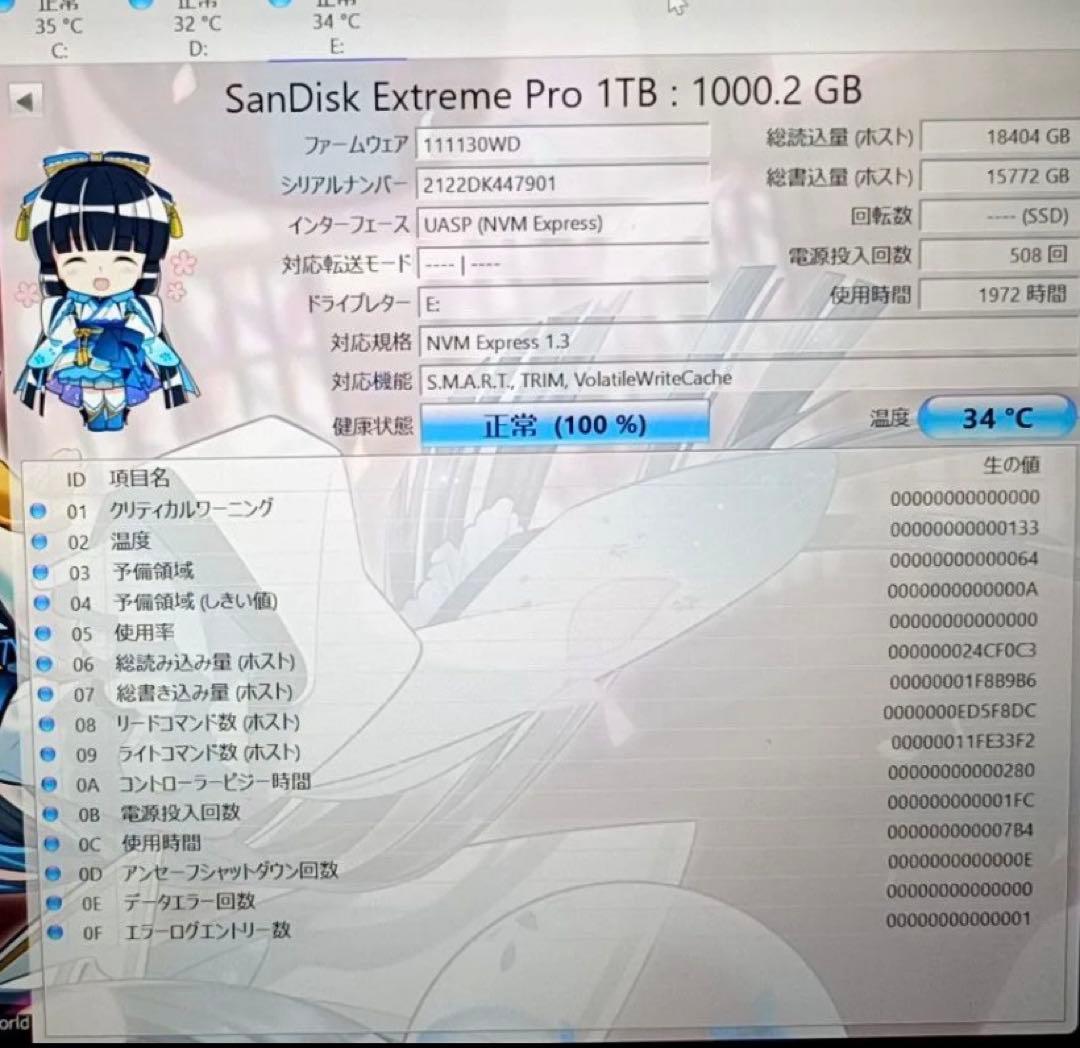 内蔵型SSD sandisc extreme PRO SSD1TB DRAM NVMe