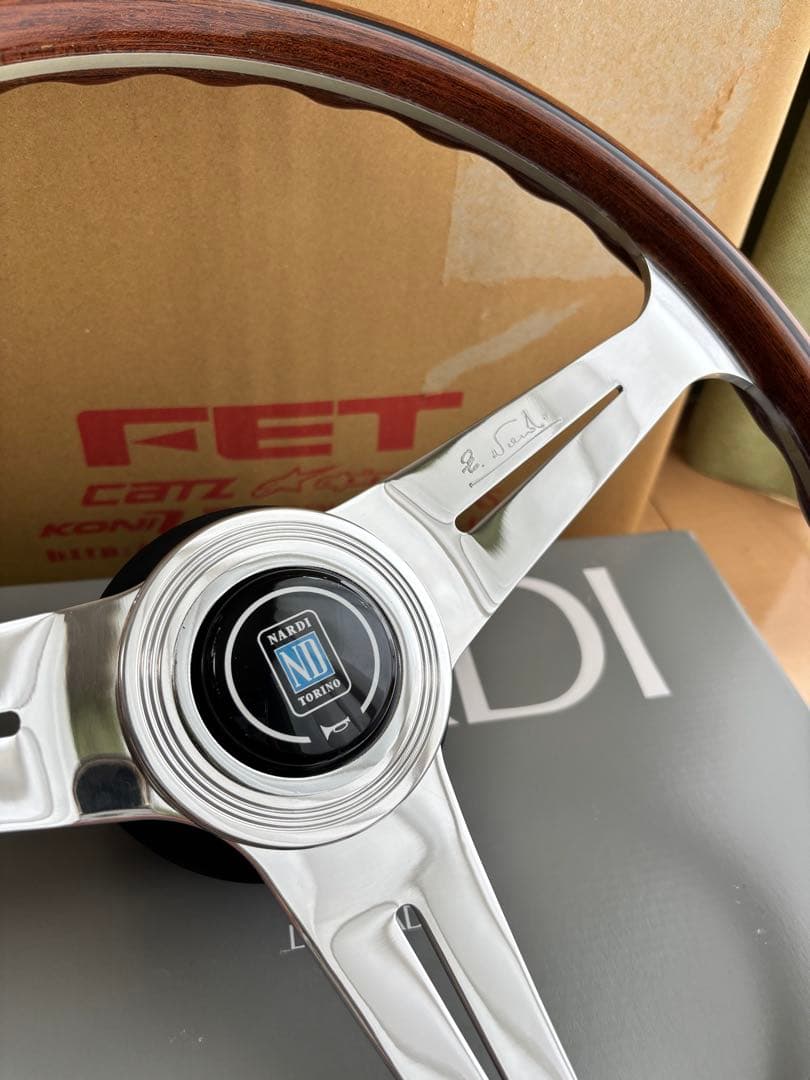 T　NARDI ウッドステアリング 大径38π 美品 正規品 FET
