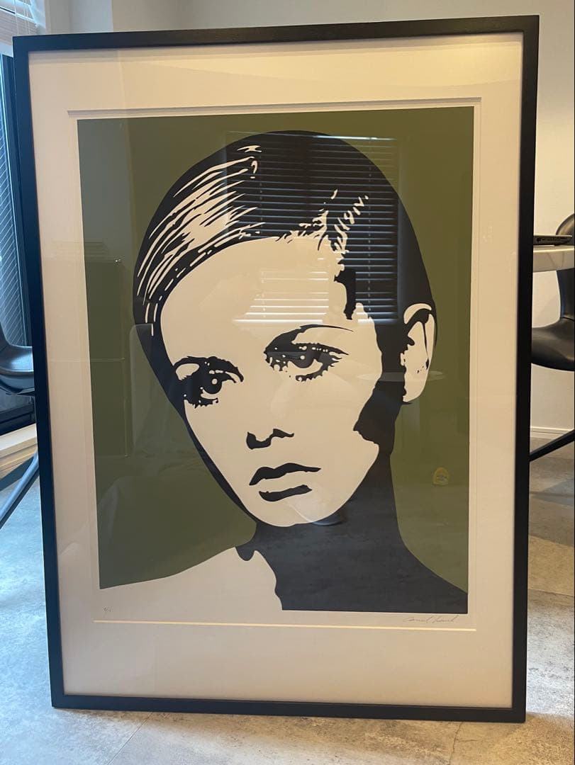 コンラッドリーチ ツィギー シルクスクリーン 額装 ポップアート 希少