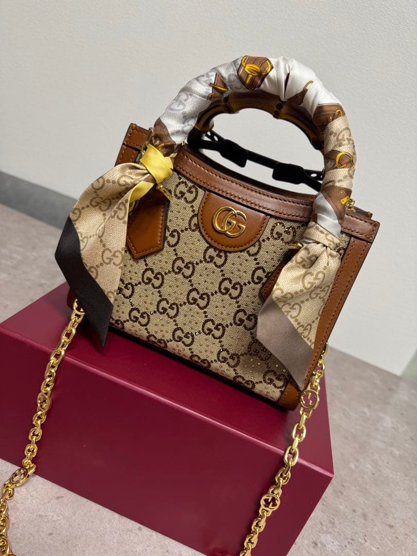 【新品】〔グッチ ダイアナ〕クリスタル ミニ トートバッグ