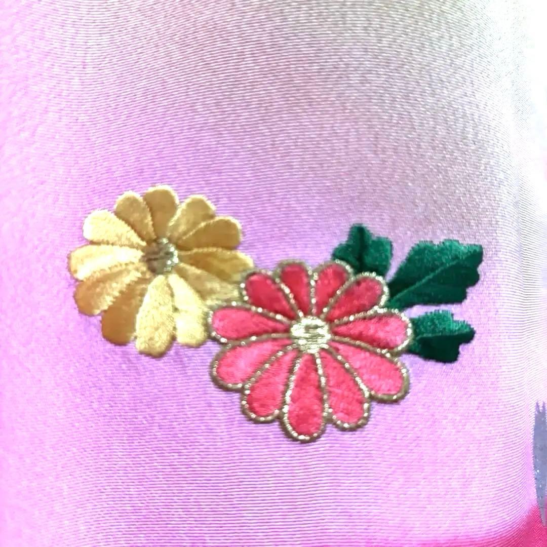 《新品》日本製 特選刺繍 ぼかし京友禅 本金銀箔技法 お宮参り 産着 たとう紙付