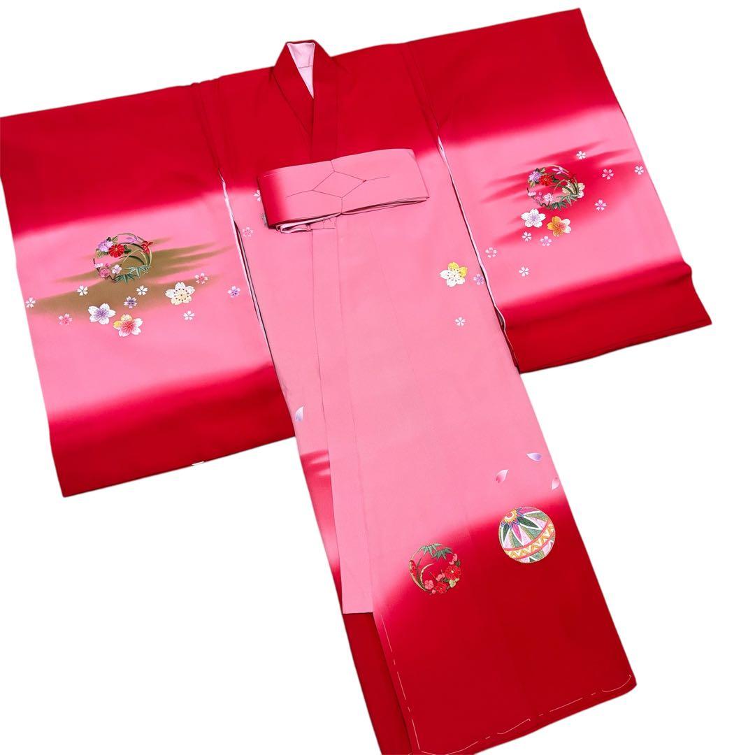 《新品》日本製 特選刺繍 ぼかし京友禅 本金銀箔技法 お宮参り 産着 たとう紙付