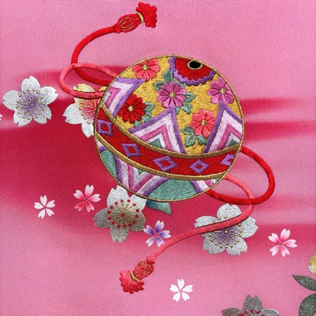 《新品》日本製 特選刺繍 ぼかし京友禅 本金銀箔技法 お宮参り 産着 たとう紙付