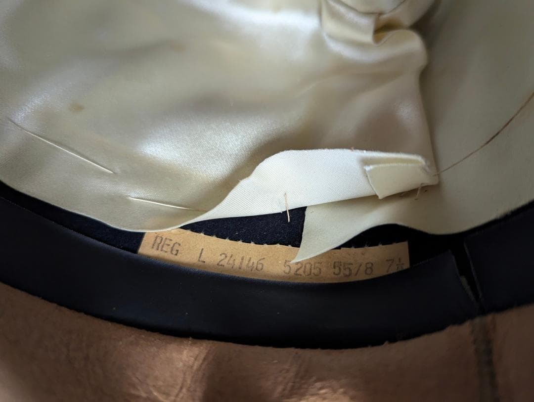 Cavanagh 50sヴィンテージ USA製ホンブルグハット 紺 57cm