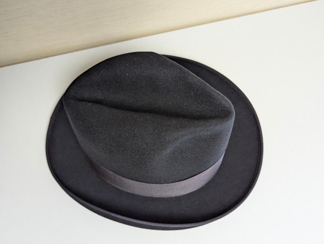 Cavanagh 50sヴィンテージ USA製ホンブルグハット 紺 57cm