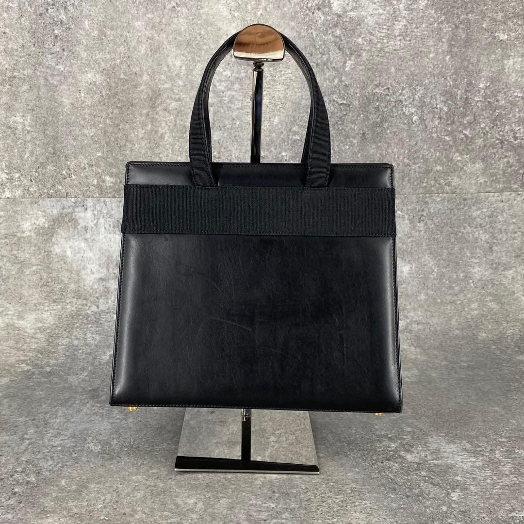 フェラガモ ヴァラ リボン 金具 ハンドバッグ トートバッグ レザー ブラック