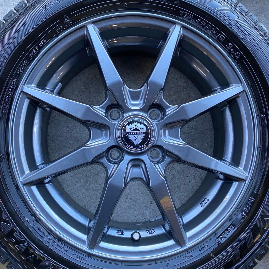 中古バリ溝ダンロップスタッドレスセット175/65R15 アクア、フィット等