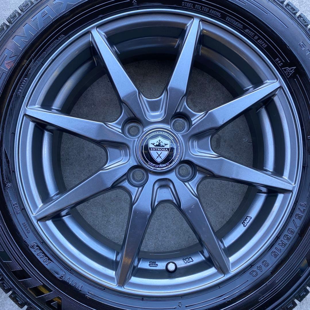 中古バリ溝ダンロップスタッドレスセット175/65R15 アクア、フィット等