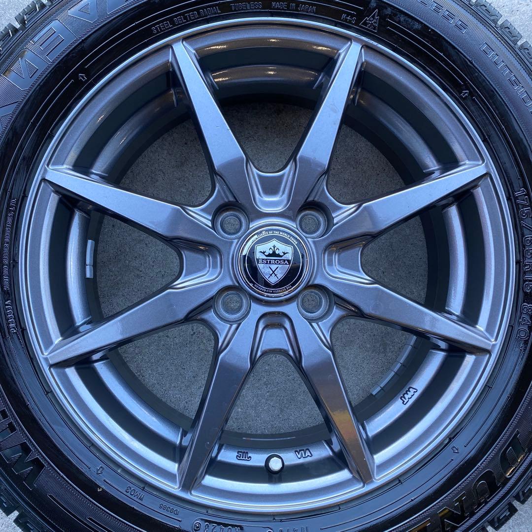 中古バリ溝ダンロップスタッドレスセット175/65R15 アクア、フィット等