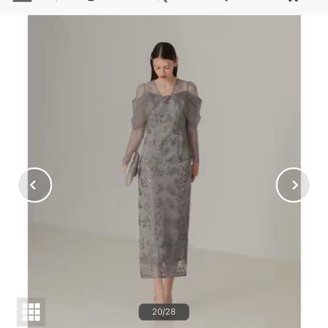 チュールロングスリーブリーフIラインワンピースドレス結婚式パーティー成人式二次会