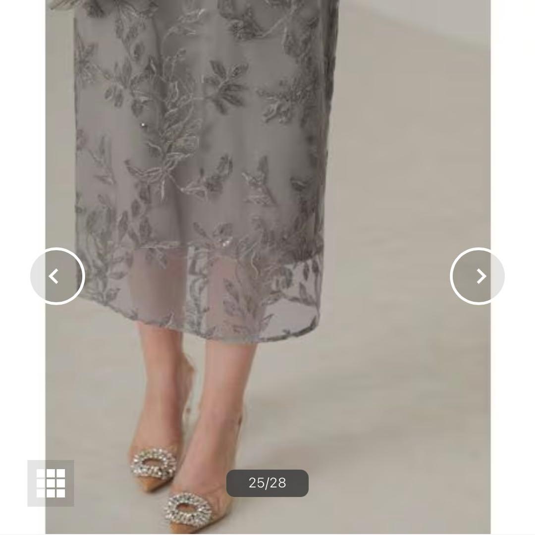 チュールロングスリーブリーフIラインワンピースドレス結婚式パーティー成人式二次会