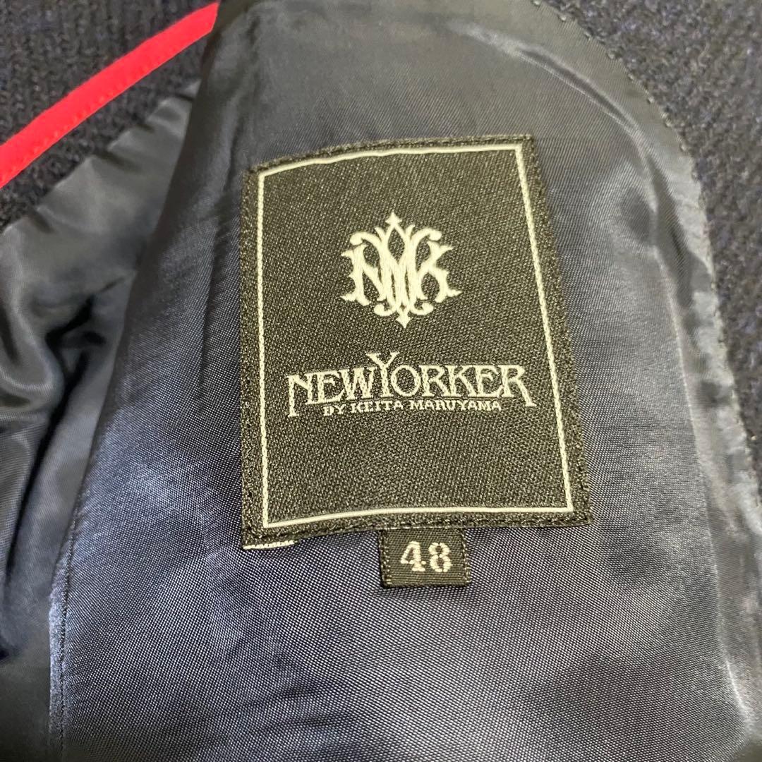 【極美品✨】ニューヨーカー ハリスツイード テーラードジャケット 紺 48