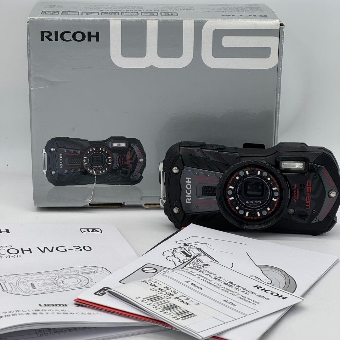 【美品/動作確認済】RICOH WG-30 防水デジタルカメラ 箱付き