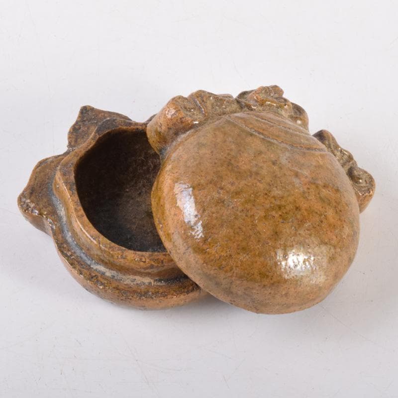 おーたぬフェスタ　茶道具　黄瀬戸　宝珠香合　時代箱　V　7206