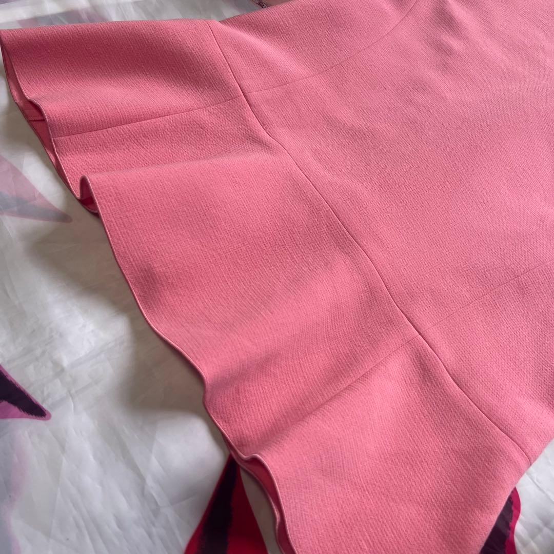 【美品】EMILIO PUCCI フリルワンピース ピンク フレンチスリーブ L