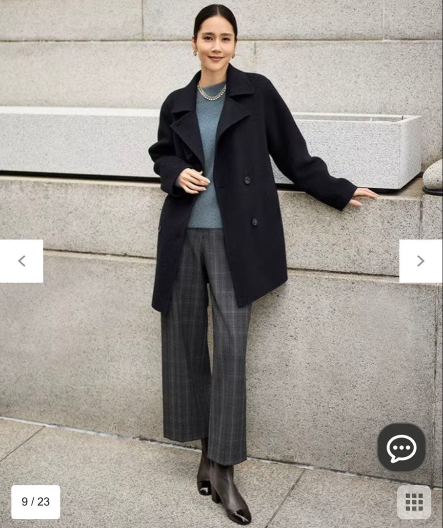 自由区【今季】ウールリバーダブルブレストコート