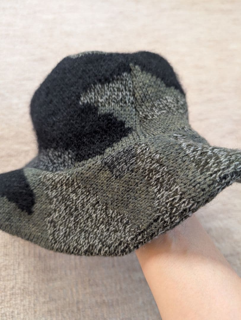 アレキサンダーマックイーン　バケットハット　迷彩　カモフラ　ウール　カシミヤ