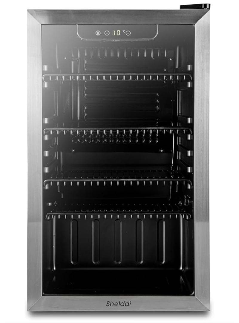 大型冷蔵庫 93L おしゃれ コンプレッサー式 透明ガラスドア 静音