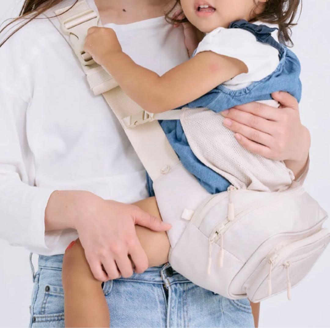 ［美品］POMULU ポムル 2wayヒップシート ナチュラルアイボリー