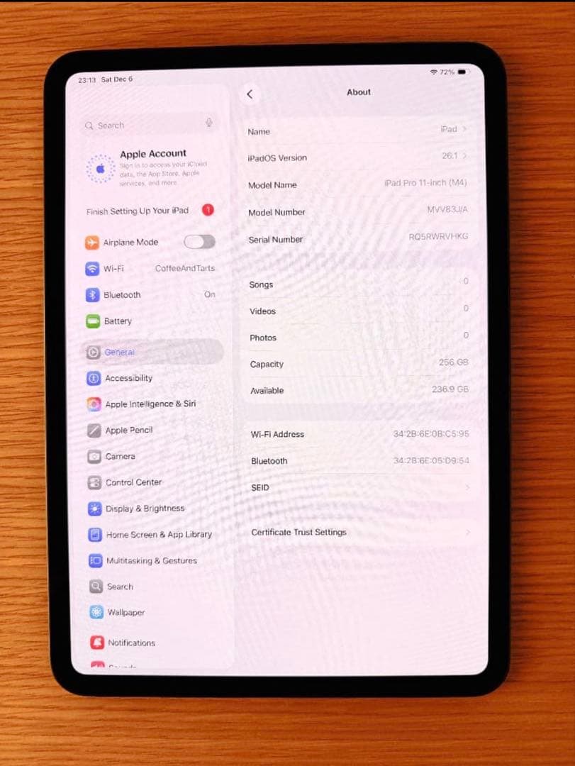 iPad Pro (M4) 11インチ Wi-Fiモデル,256GB Apple