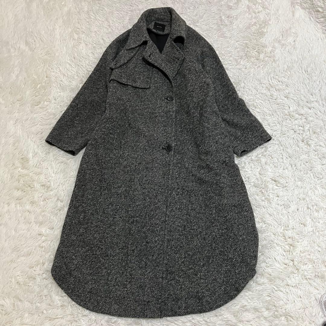 スピックアンドスパン ダブルスライバーヘリンボーンコート ３８