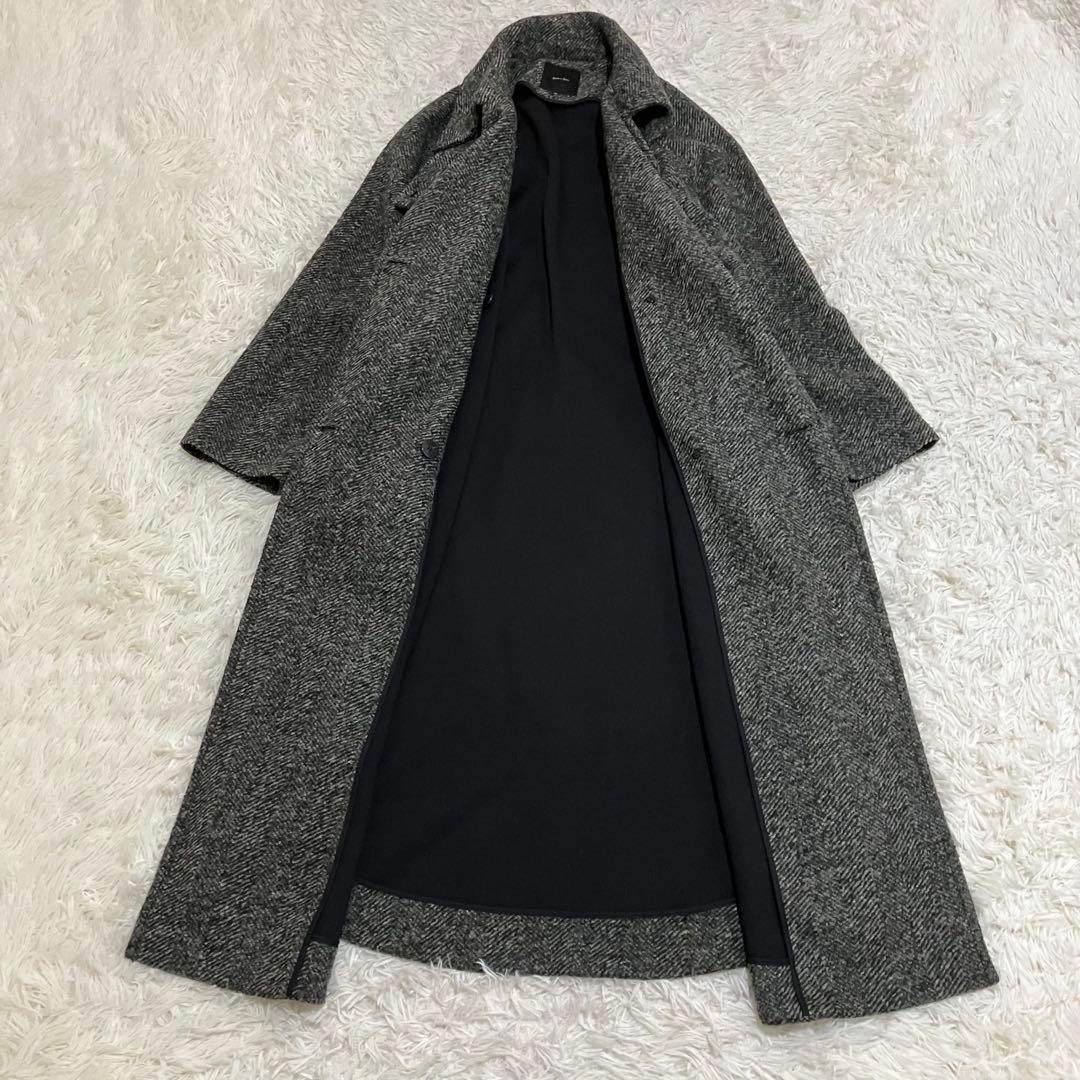 スピックアンドスパン ダブルスライバーヘリンボーンコート ３８