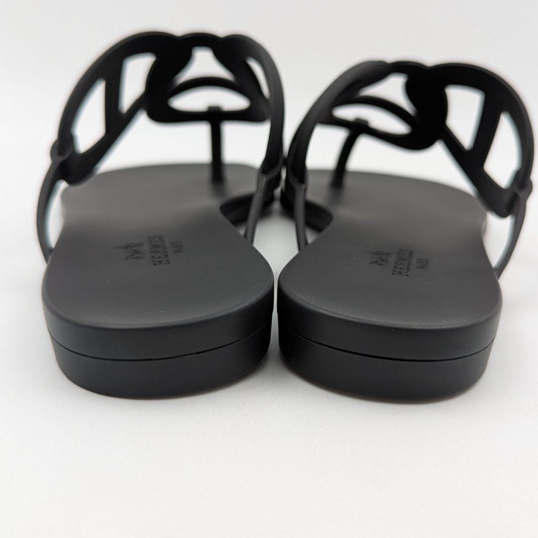 【美品】HERMES エルメス エジェリ ラバーサンダル ブラック 36